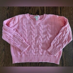 TBBC Hamptons hot pink cableknit sweater size 7